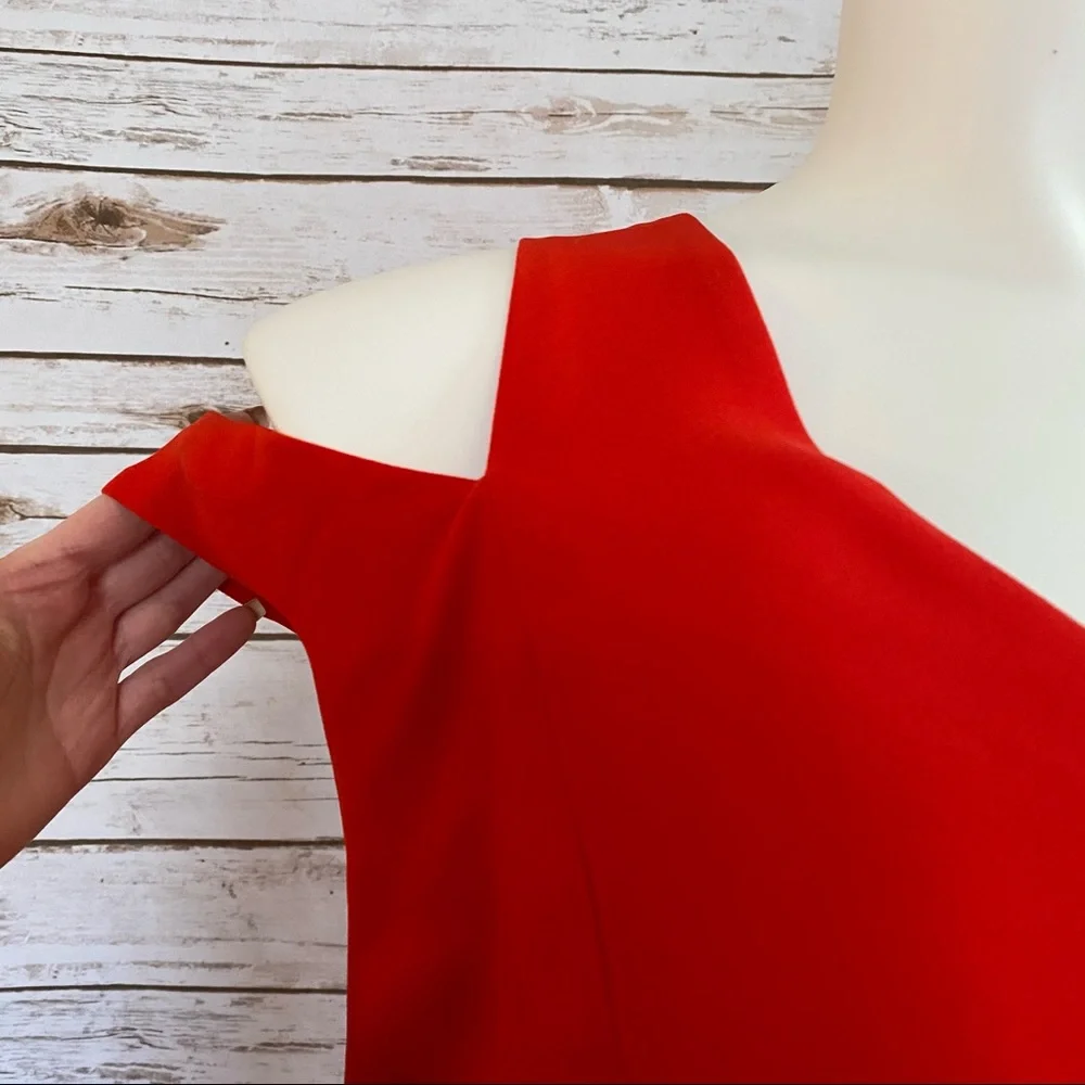 ROAMANS RED SLEEVELESS CUTOUT DRESS - Picture 6 of 9